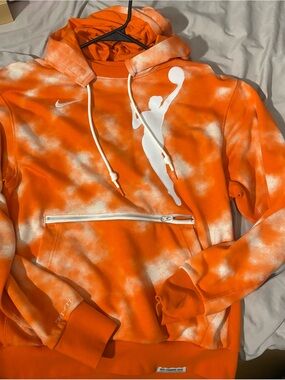 Nike Orange and White Basketball Graphic Hoodie